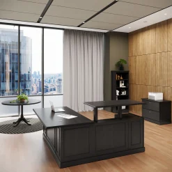 Liberty Height Adjustable L-Desk w/ Left Return Executive Suite