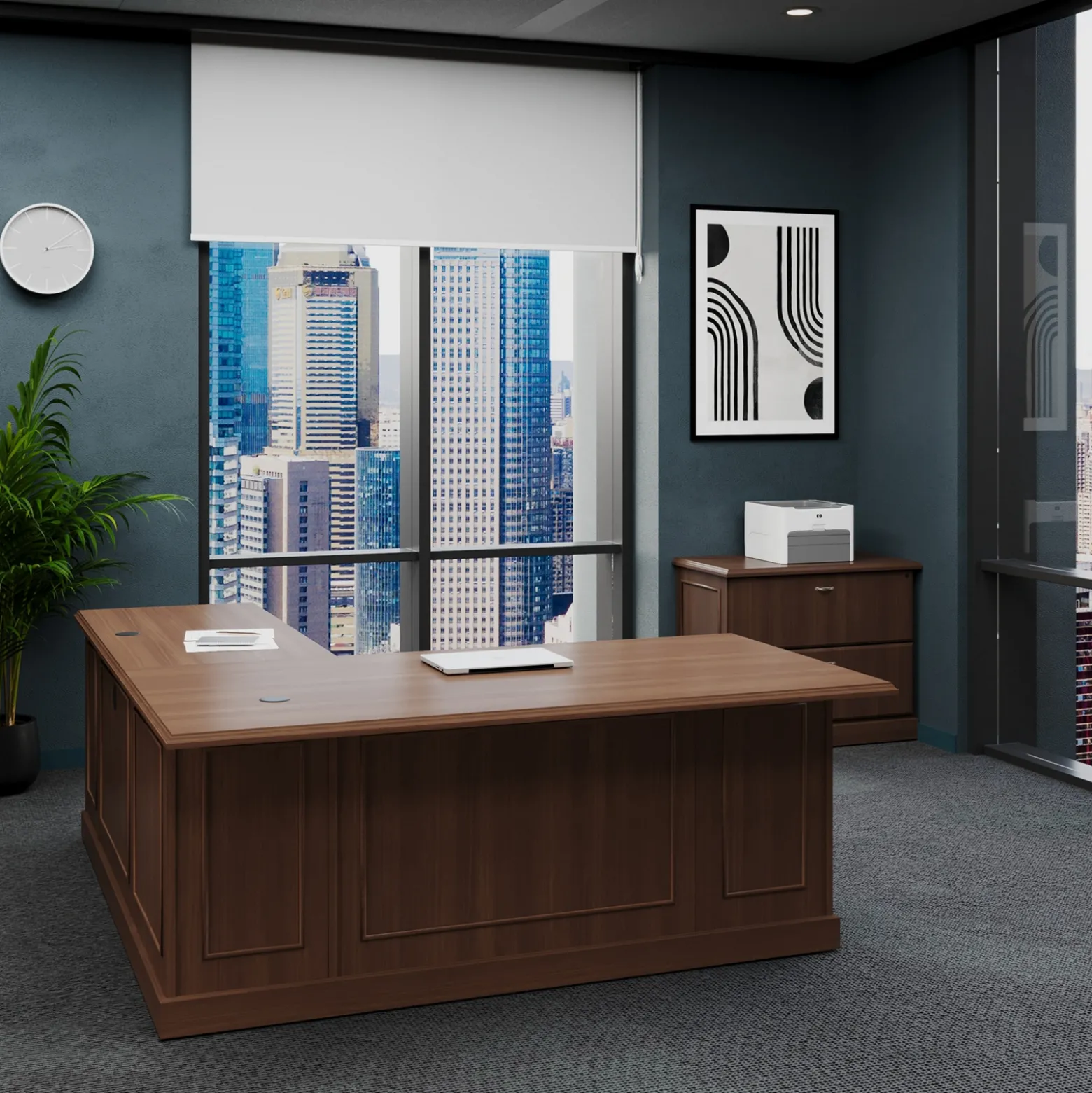 Liberty L-Shaped Desk w/ Right Return and Lateral File