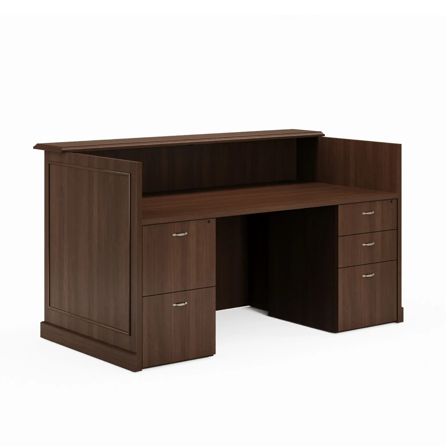 Liberty Reception Desk w/ Combo File Pedestals - 72"W x 39"D