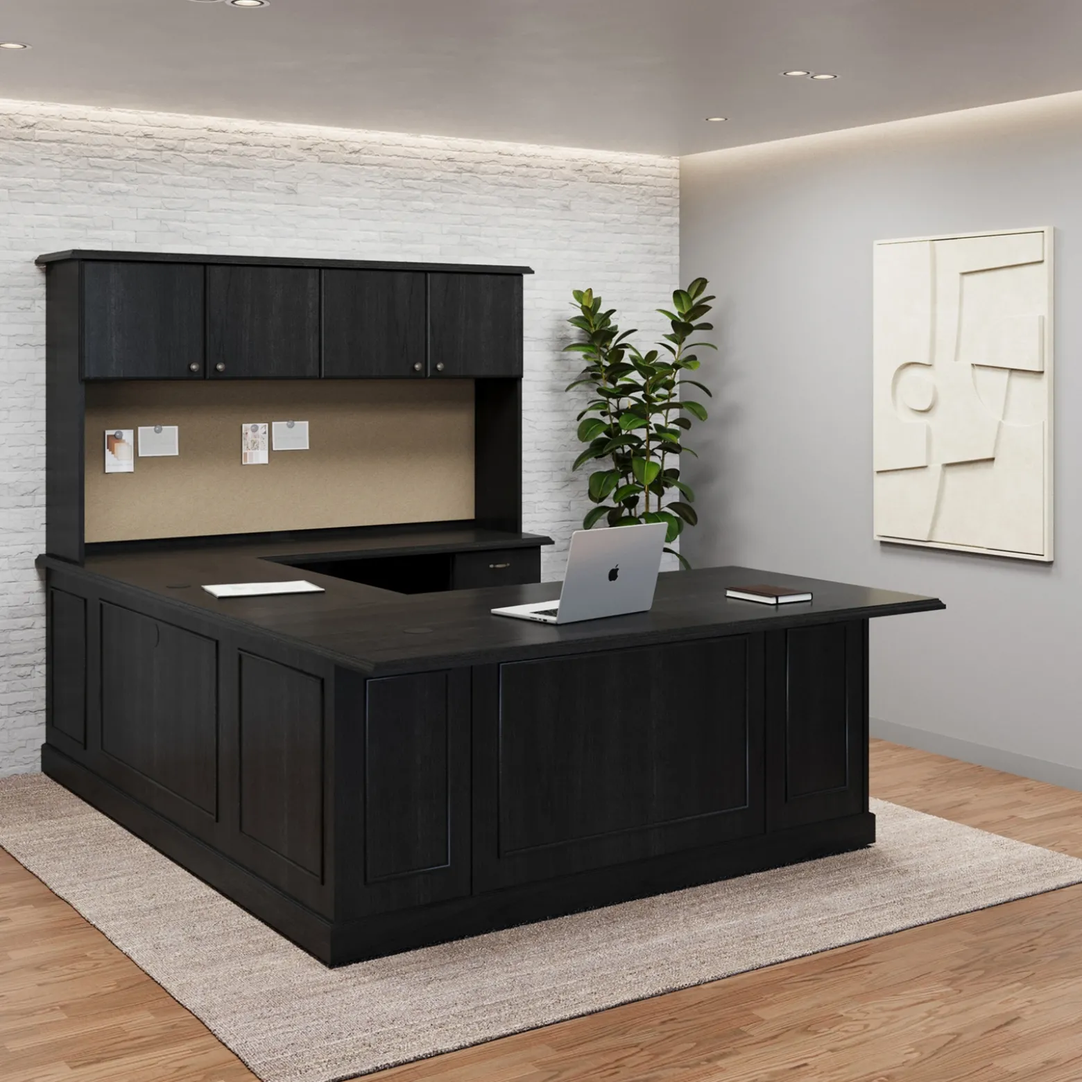 Liberty U-Shaped Desk with Right Bridge - 72"W x 97"D