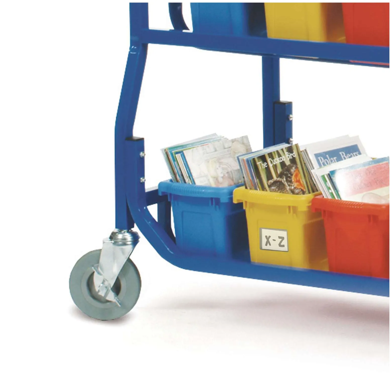 Library Cart with 18 Storage Tubs