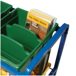 Library Cart with Nine Storage Tubs