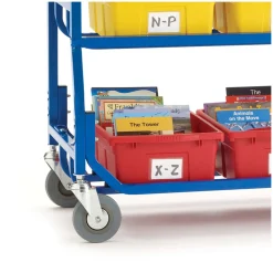 Library Cart with Nine Storage Tubs