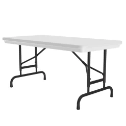 Lightweight Adjustable Height Plastic Folding Table - 48"W x 24"D