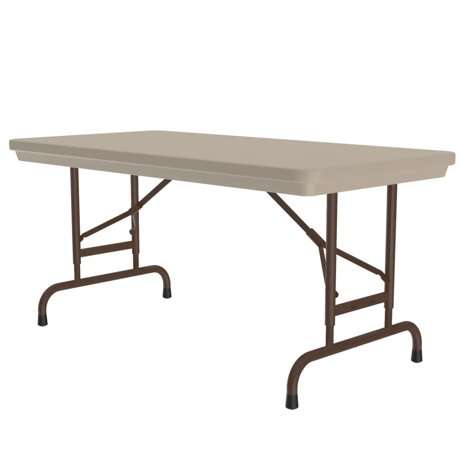 Lightweight Adjustable Height Plastic Folding Table - 48"W x 24"D