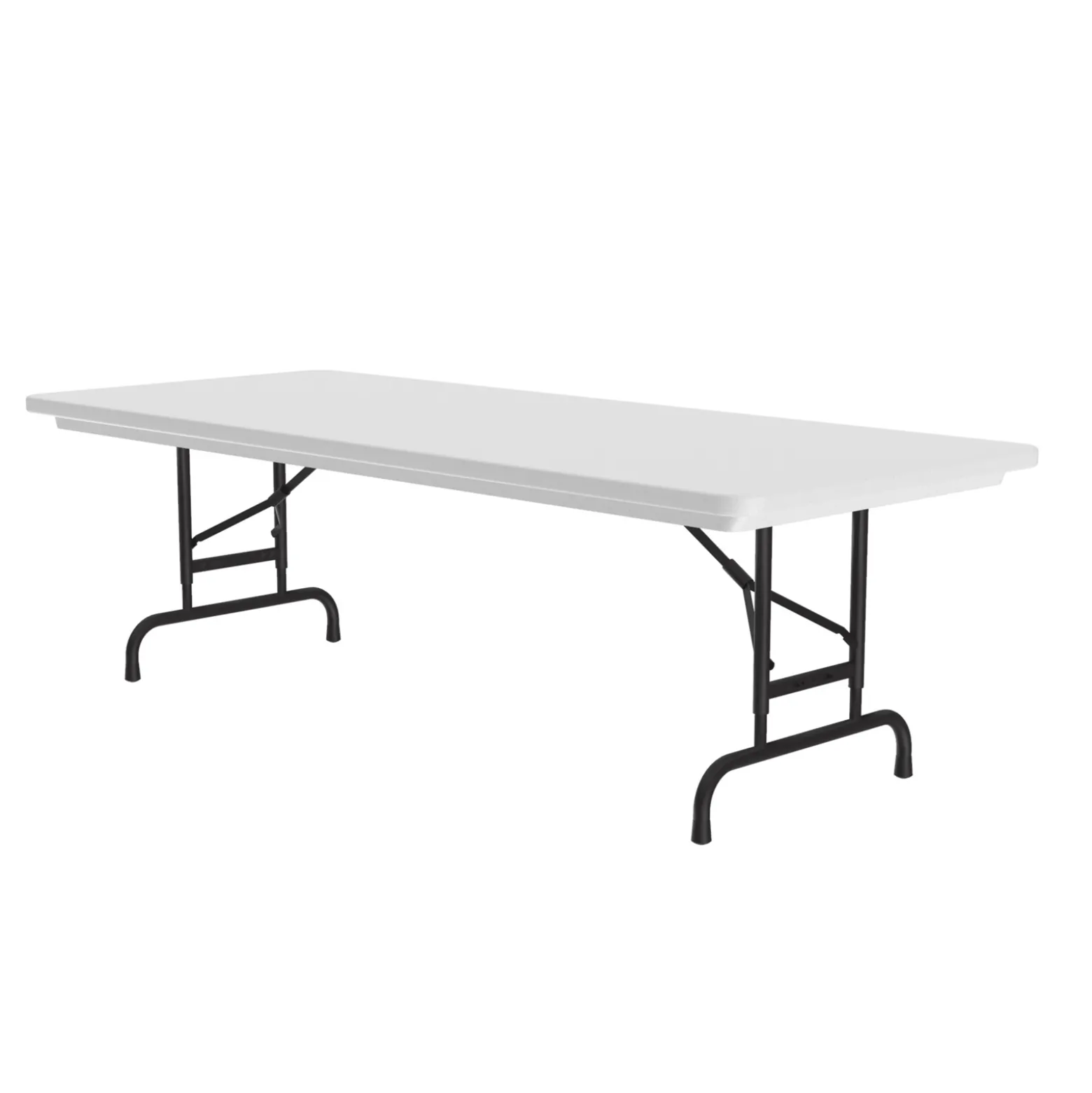 Lightweight Adjustable Height Plastic Folding Table - 72"W x 30"D