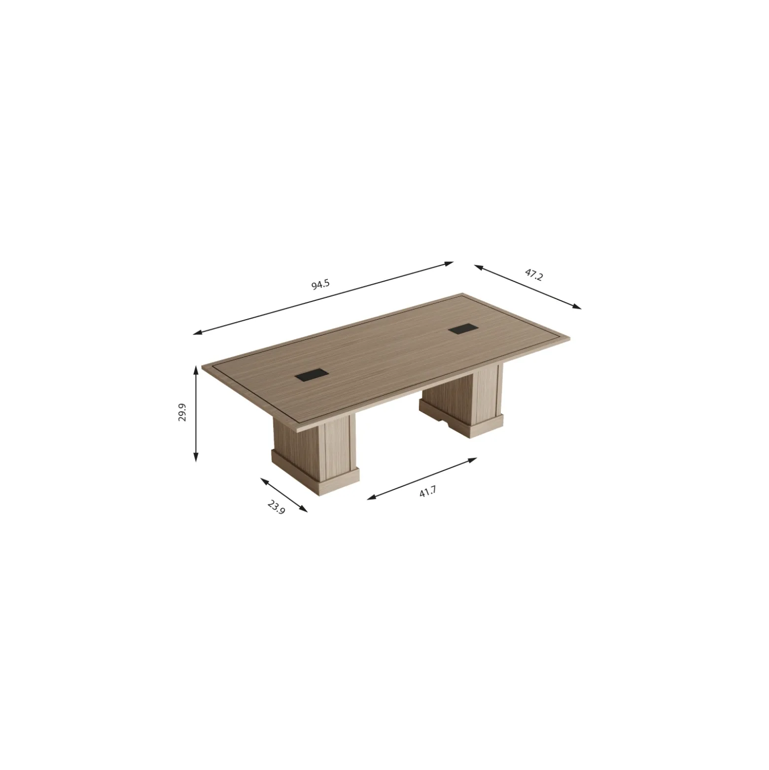 Lincoln 8' Conference Table - 95"W x 48"D