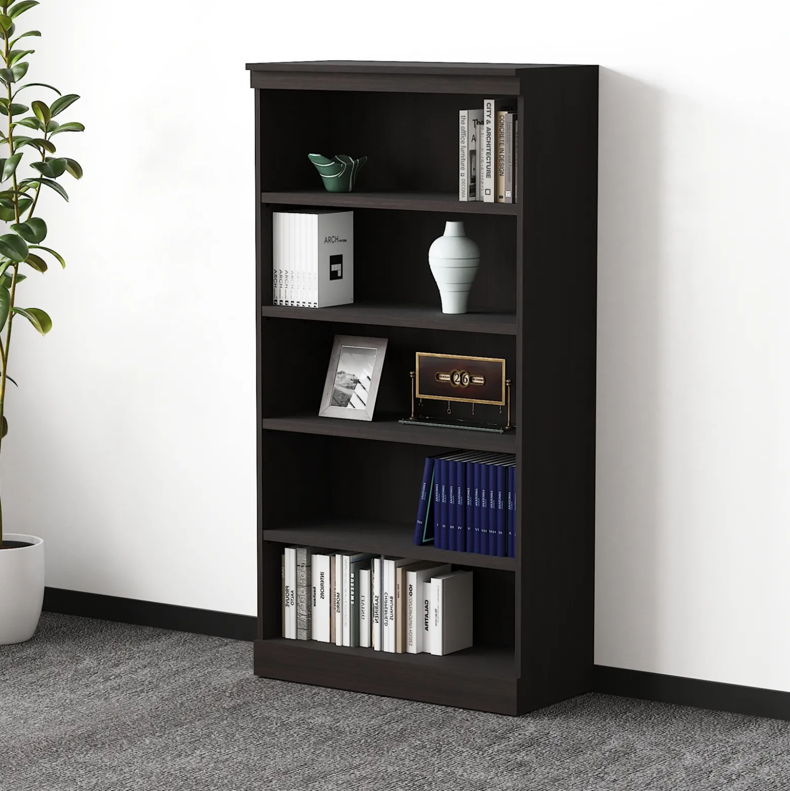 Lincoln 5 Shelf Bookcase - 36"W x 17"D x 69"H
