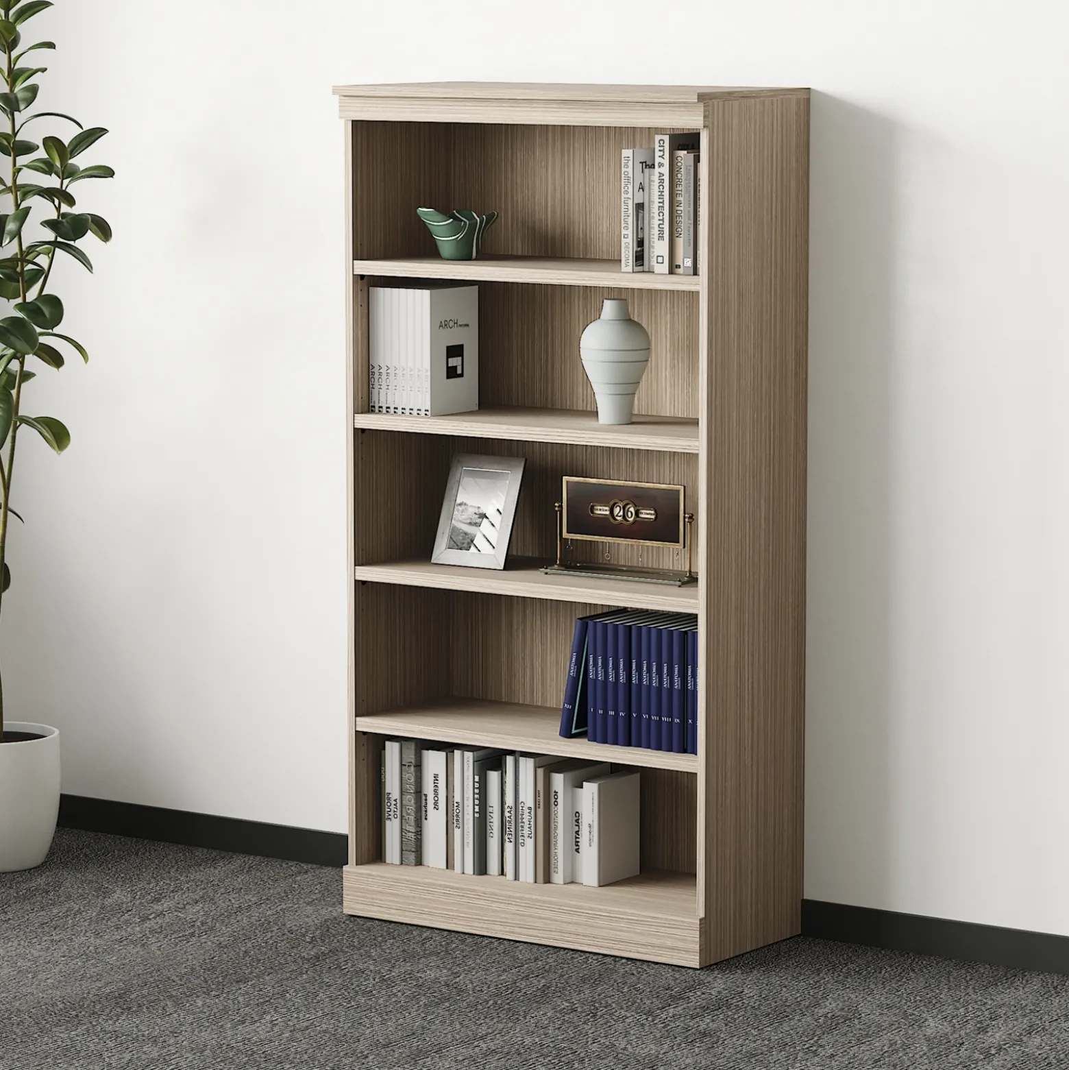 Lincoln 5 Shelf Bookcase - 36"W x 17"D x 69"H
