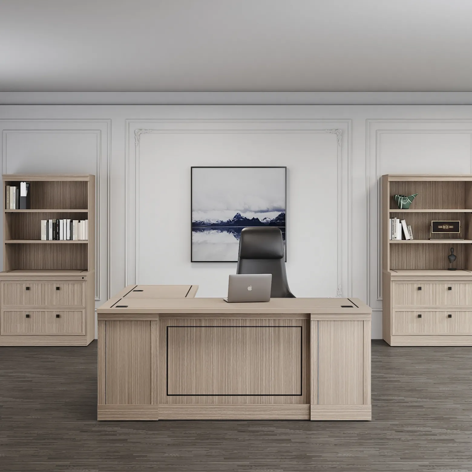 Lincoln L-Shaped Executive Desk with Right Return - 66"W x 76"D