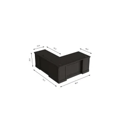 Lincoln L-Shaped Executive Desk with Right Return - 66