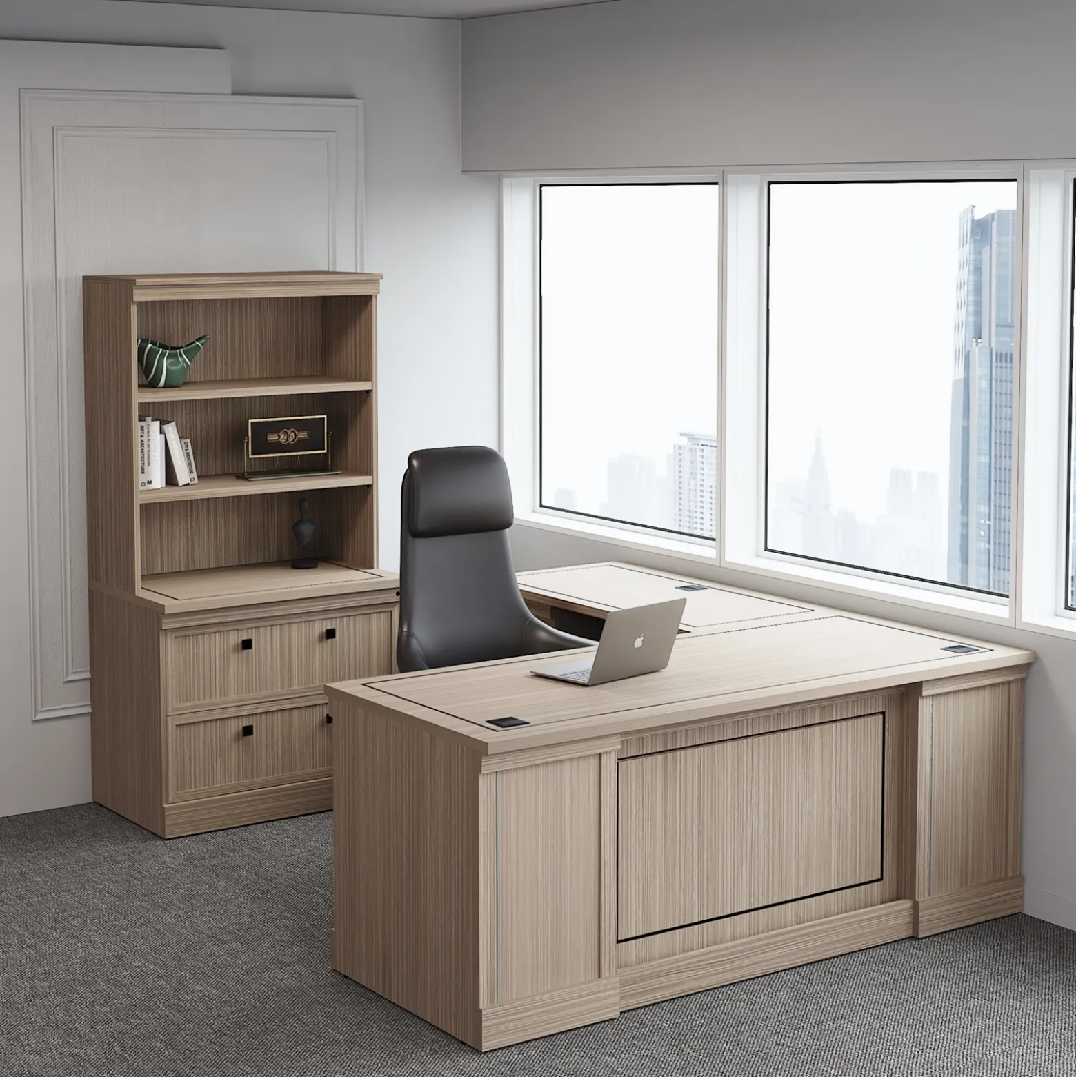 Lincoln L-Shaped Executive Desk with Left Return - 66"W x 76"D