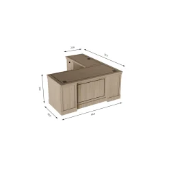 Lincoln L-Shaped Executive Desk with Left Return - 66