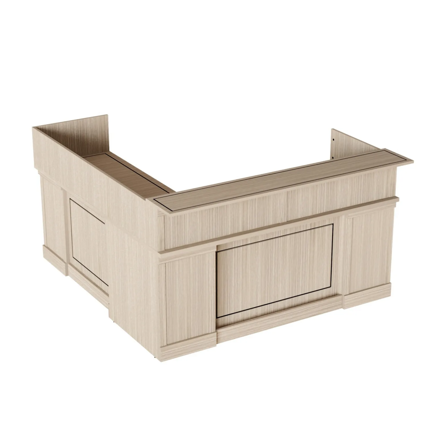 Lincoln L-Shaped Reception Desk with Left Return - 72"W x 81"D