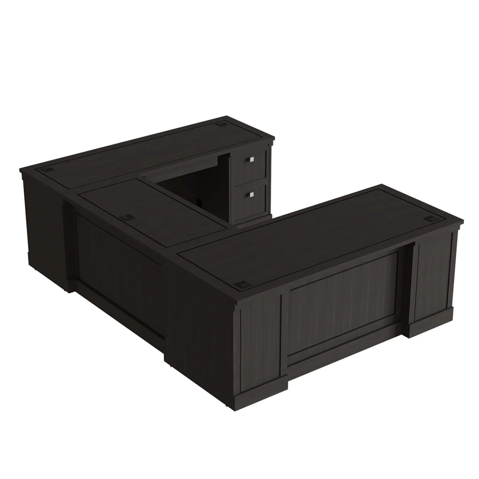 Lincoln U-Shaped Executive Desk with Right-Handed Bridge - 72"W x 99"D
