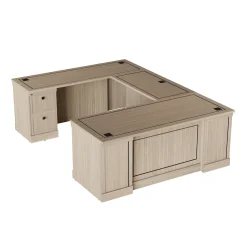 Lincoln U-Shaped Executive Desk with Left-Handed Bridge - 72" W x 99"D