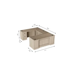 Lincoln U-Shaped Executive Desk with Left-Handed Bridge - 72" W x 99"D