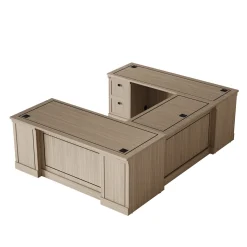Lincoln U-Shaped Executive Desk with Left-Handed Bridge - 72