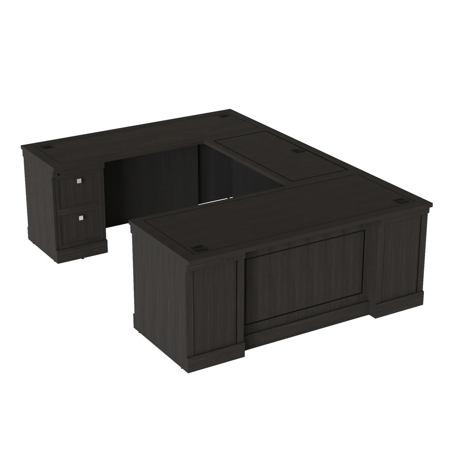 Lincoln U-Shaped Executive Desk with Left-Handed Bridge - 72" W x 99"D