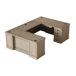 Lincoln U-Shaped Executive Desk with Left-Handed Bridge - 66