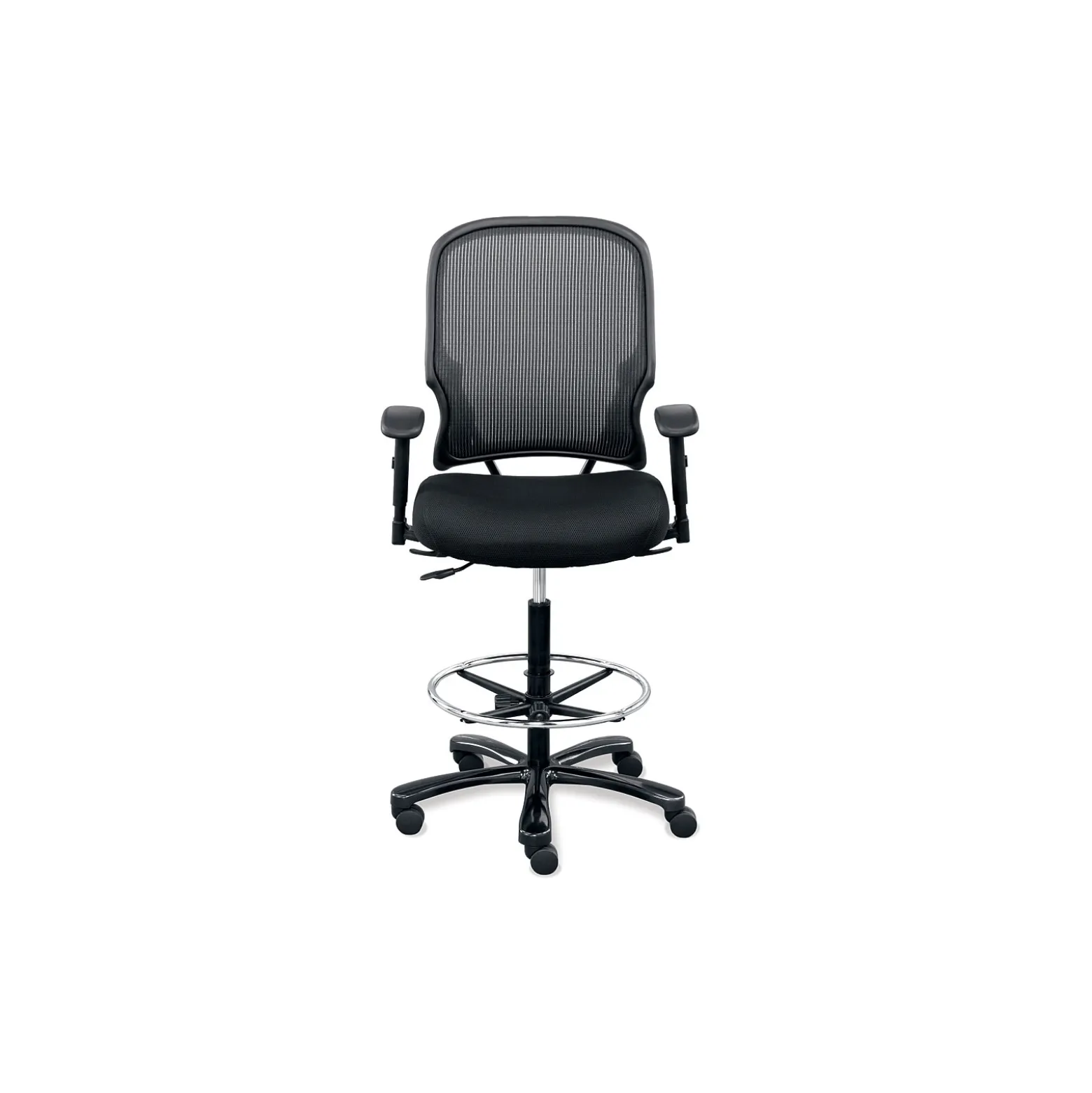 Linear Collection Big and Tall Memory Foam Stool with Arms