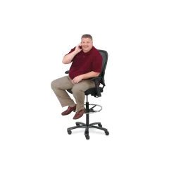 Linear Collection Big and Tall Memory Foam Stool with Arms