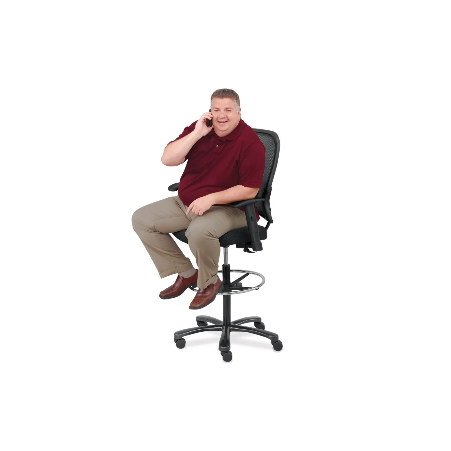 Linear Collection Big and Tall Memory Foam Stool with Arms