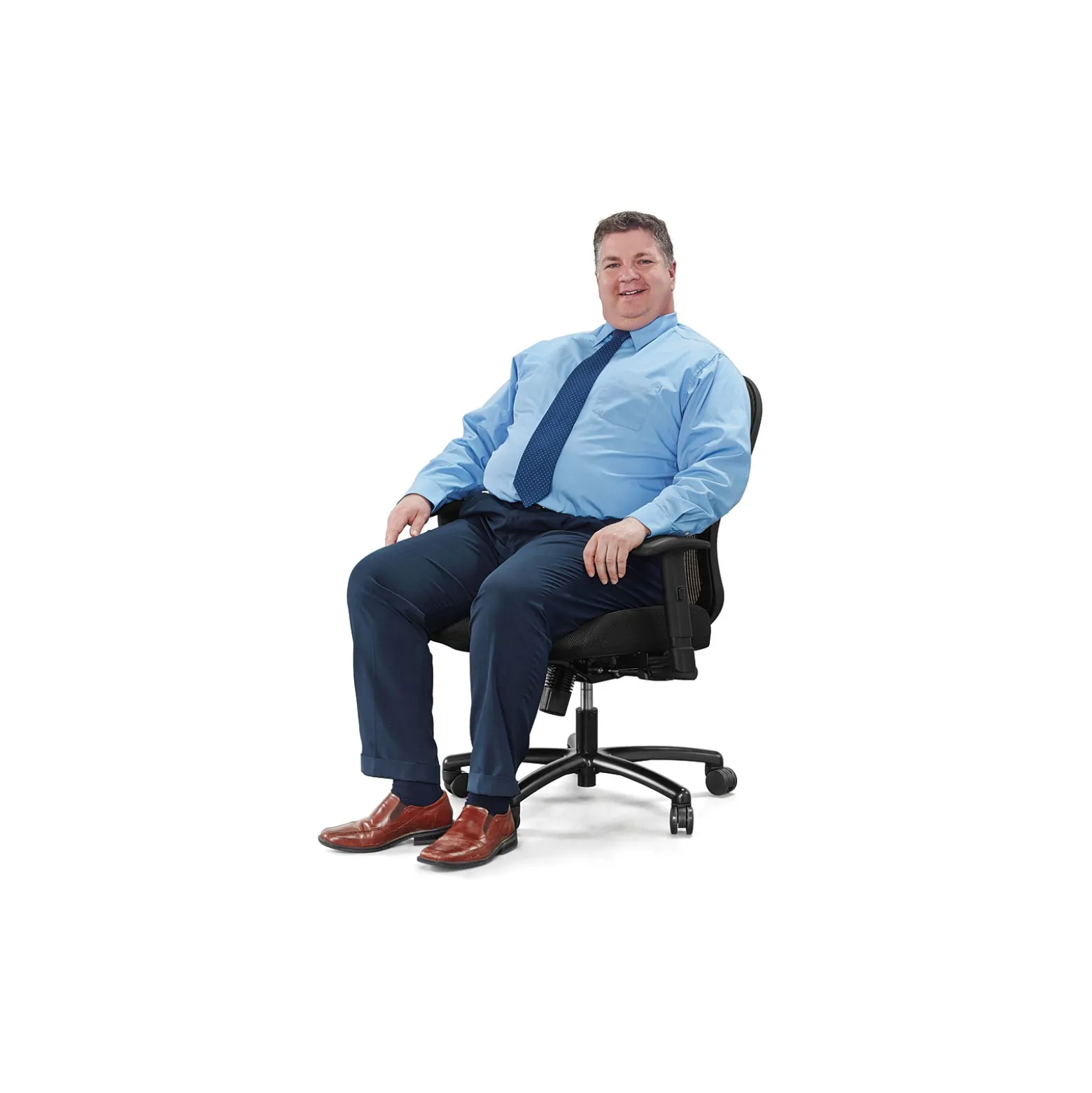 Linear Mesh Back Big & Tall Chair with Memory Foam Fabric Seat