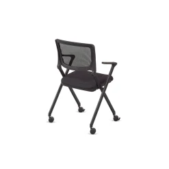 Linear Nesting Chair with Vertical Mesh Back and Memory Foam Seat