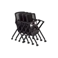 Linear Nesting Chair with Vertical Mesh Back and Memory Foam Seat