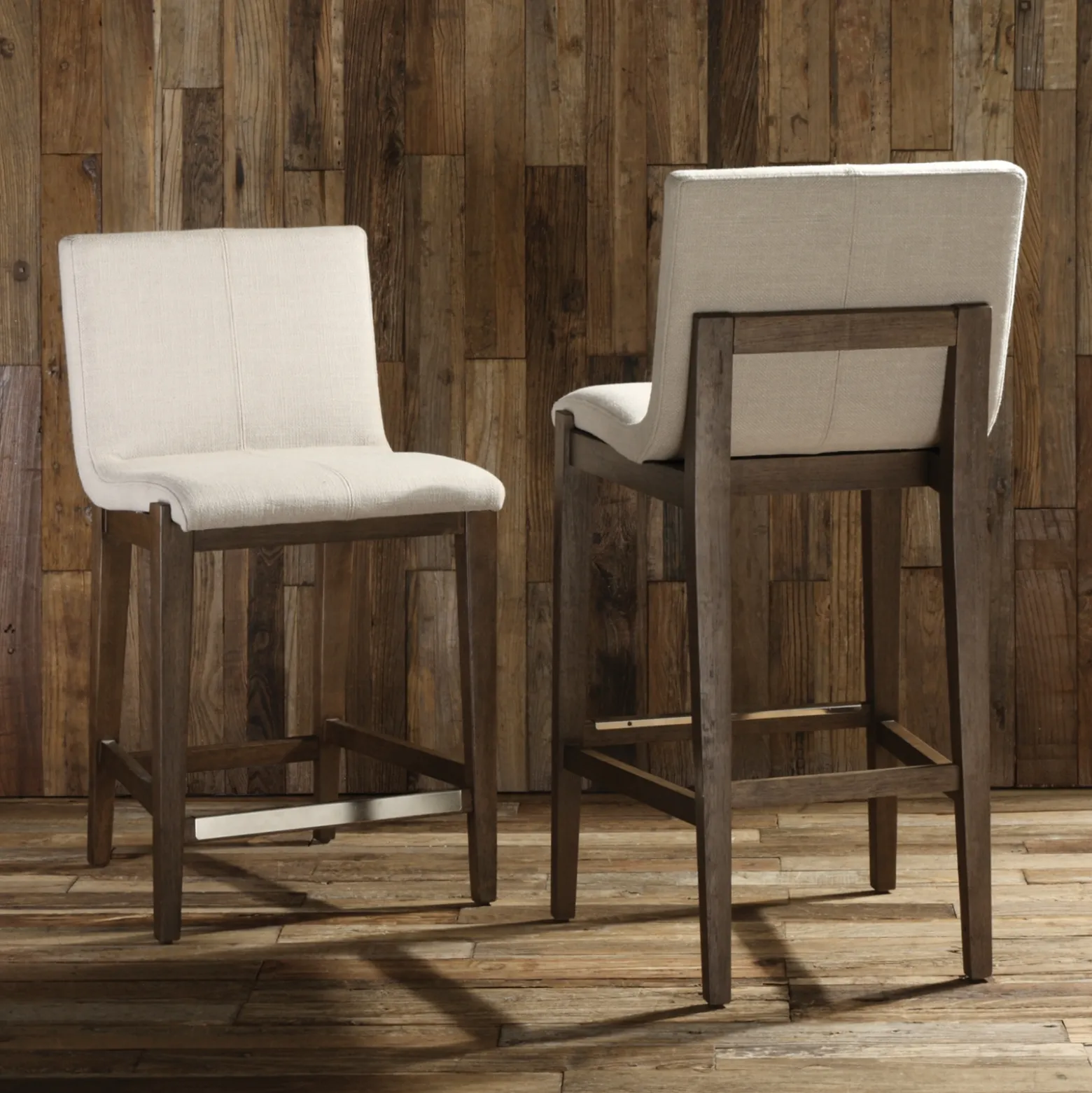 Linen Fabric Counter Stool