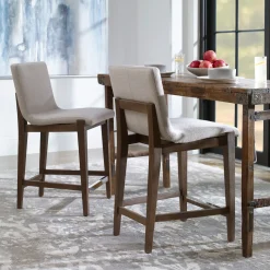 Linen Fabric Counter Stool