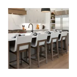 Linen Fabric Counter Stool