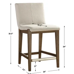 Linen Fabric Counter Stool