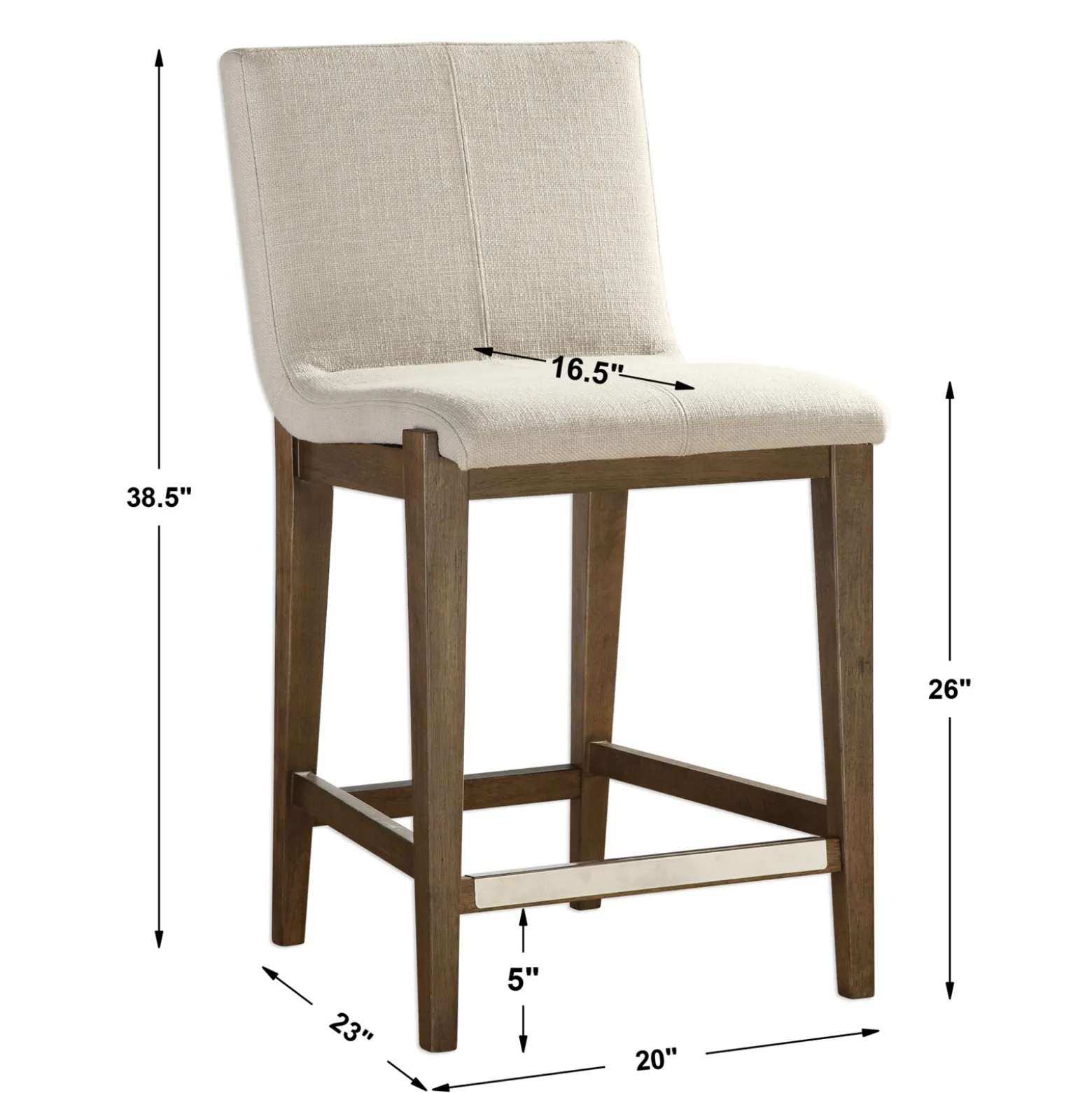 Linen Fabric Counter Stool