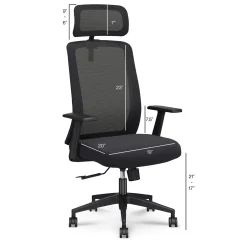Link Mesh-Back Office Chair with Adjustable Headrest