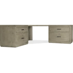 Linville Falls Corner Desk with Lateral Files - 85"W x 85"D
