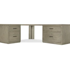Linville Falls Corner Desk with Dual Storage - 85"W x 73"D