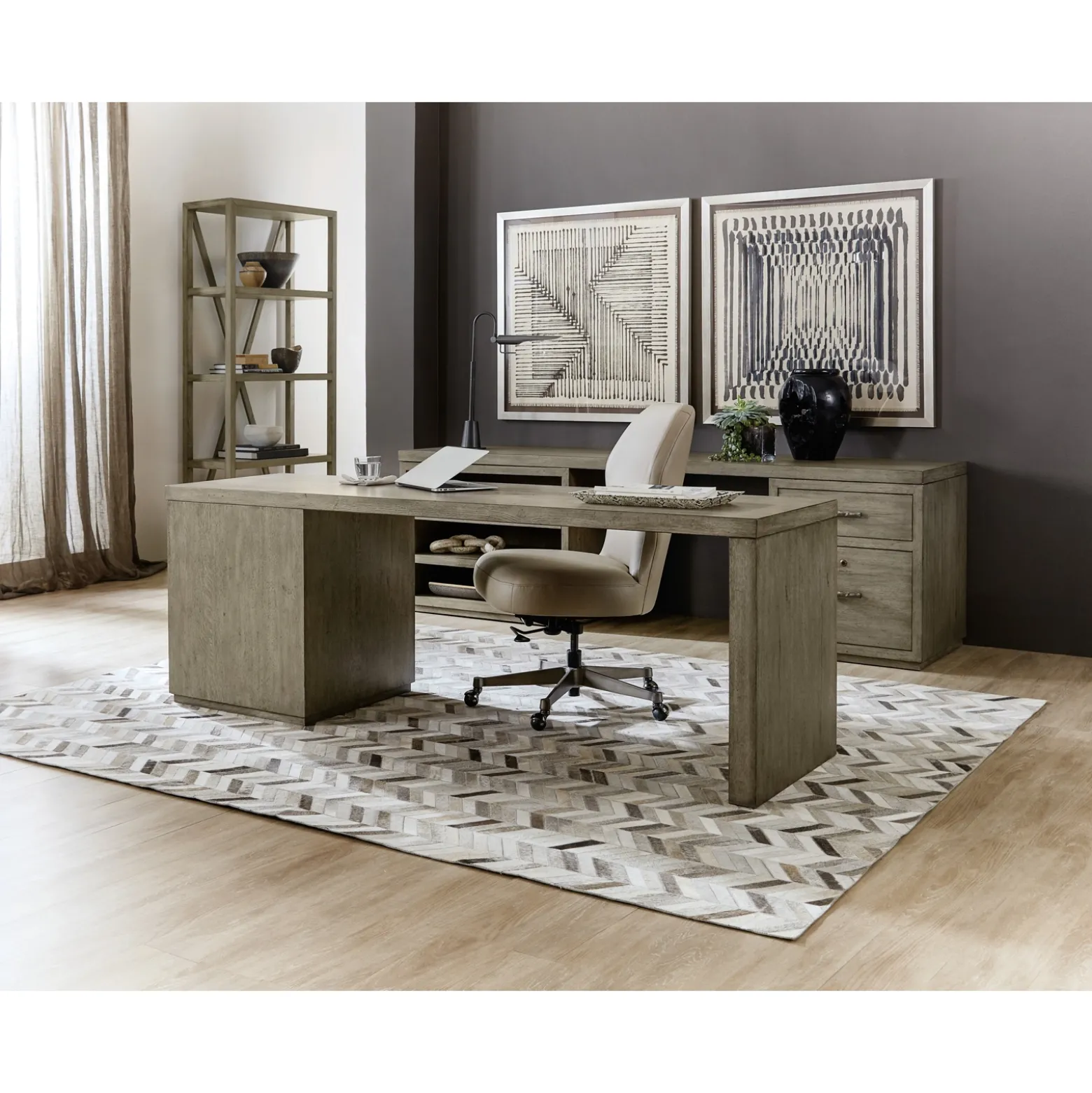 Linville Falls Desk with Combo Storage - 96"W x 24"D