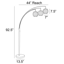 3-Lite Arch Lamp, Vinyl Shades - 93