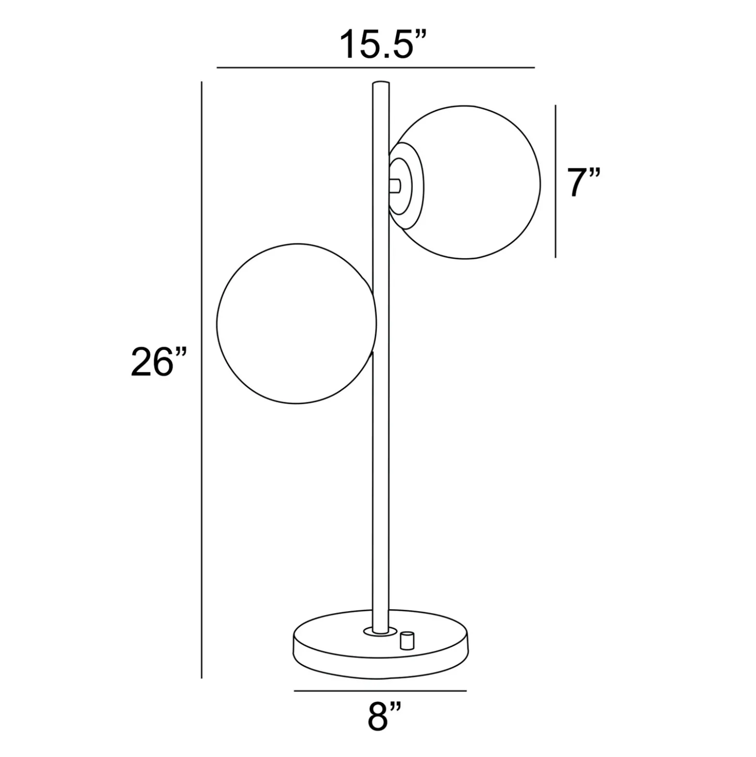 2-Lite Dome Table Lamp - 26"H