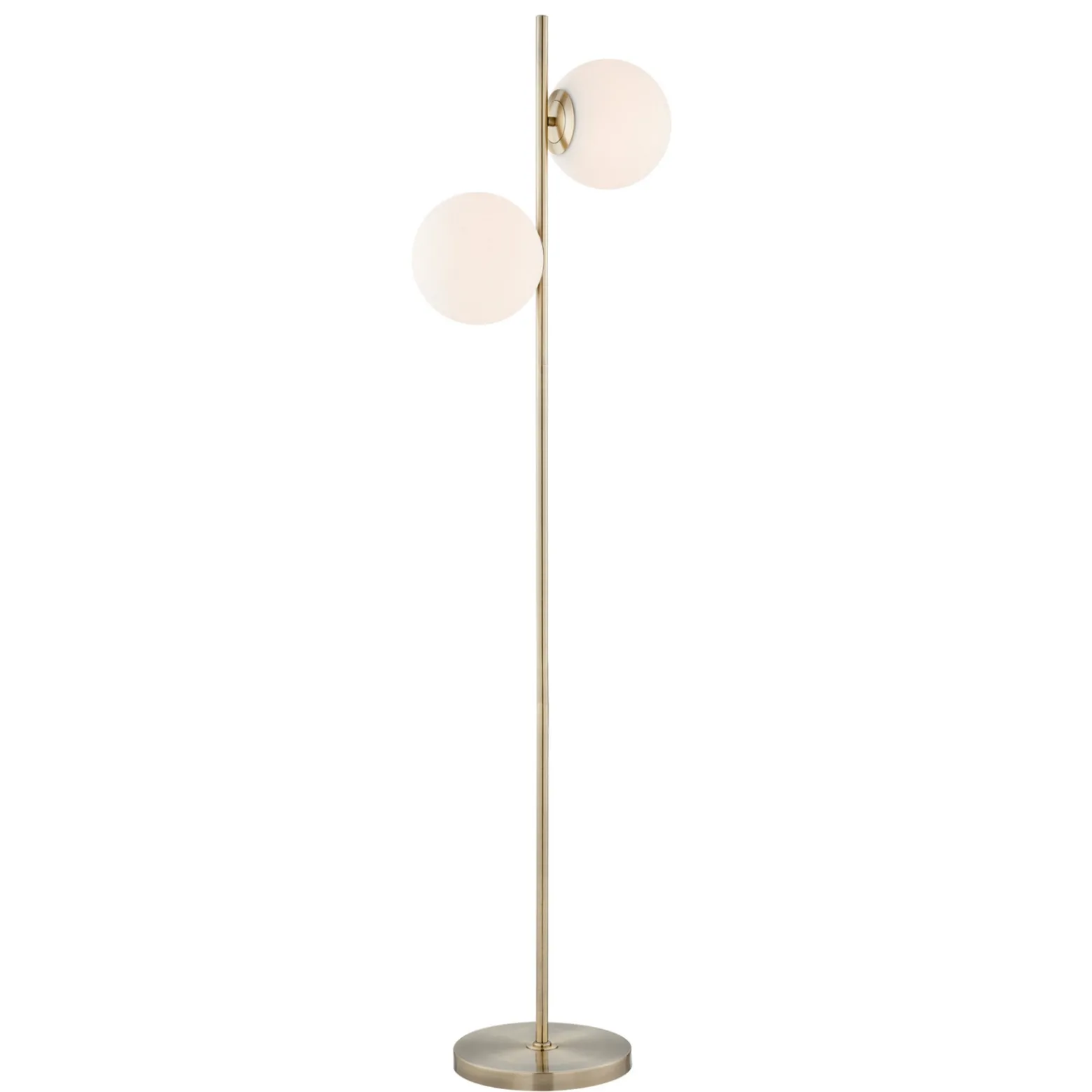 2-Lite Floor Lamp, Frosted Shade - 64"H