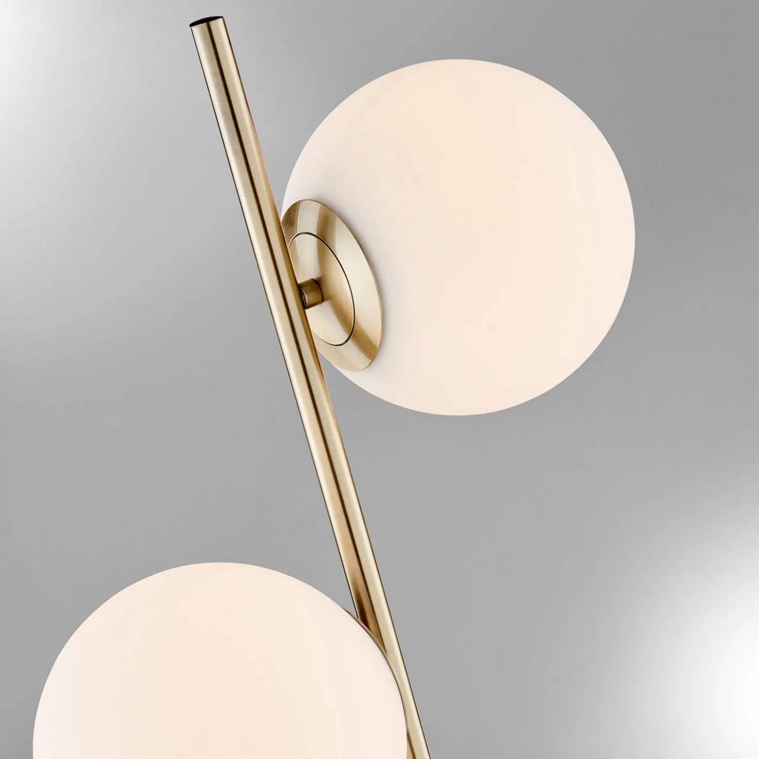 2-Lite Floor Lamp, Frosted Shade - 64"H