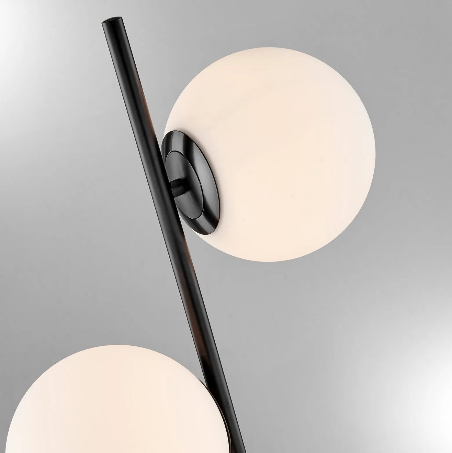 2-Lite Floor Lamp, Frosted Shade - 64"H
