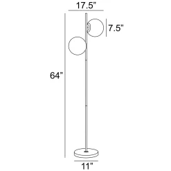 2-Lite Floor Lamp, Frosted Shade - 64