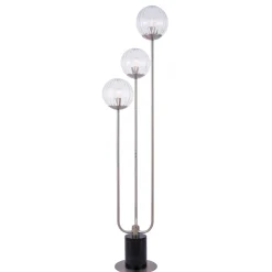 3-Lite Floor Lamp, Ribbed Dome Shades - 60"H