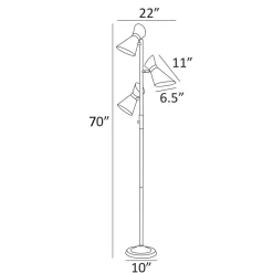 3-Lite Tree Floor Lamp - 70