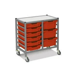 Low Double Storage Cart w/ Trays