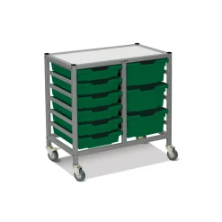 Low Double Storage Cart w/ Trays
