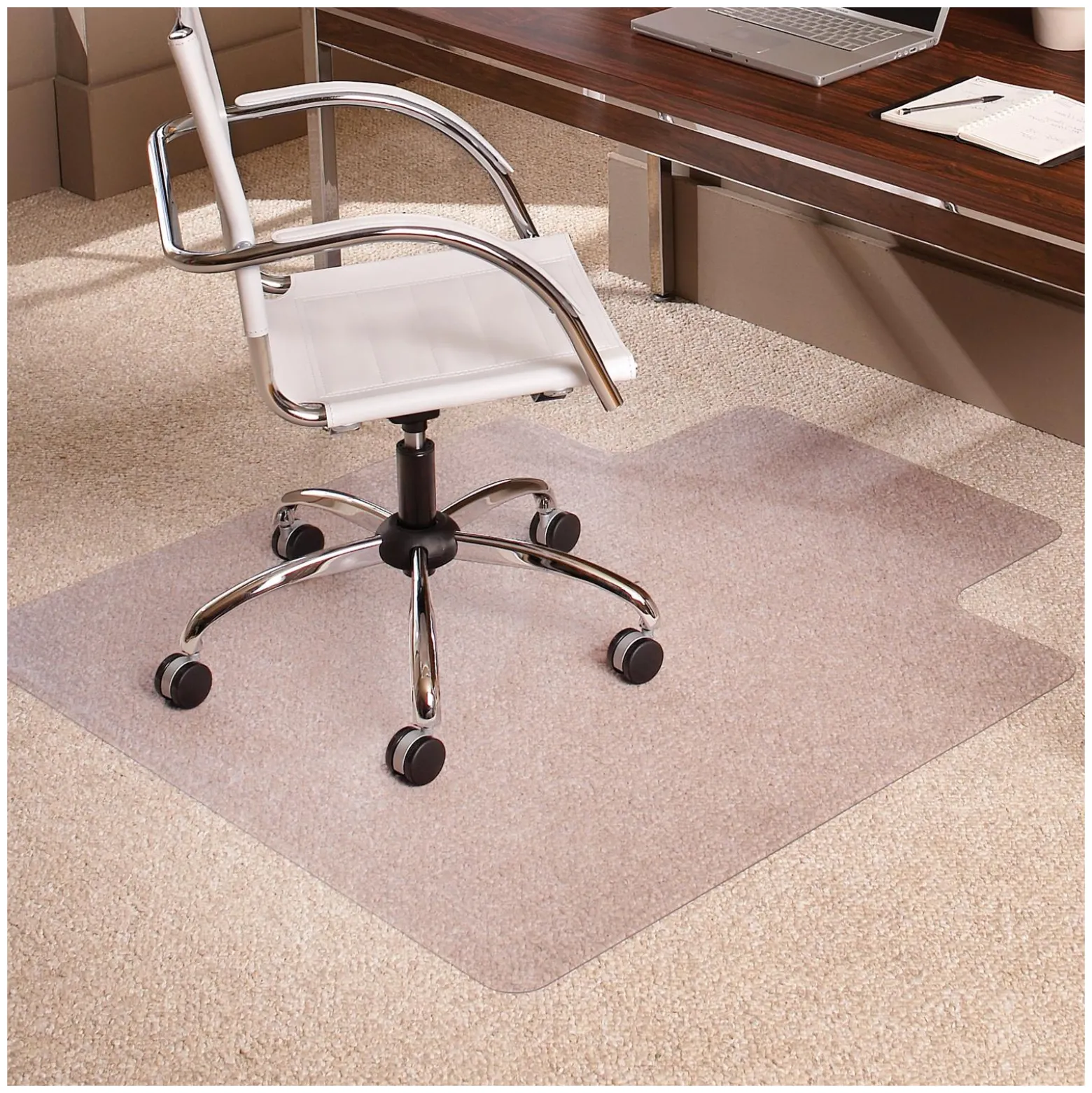 Low Pile Chair Mat 36"W x 48"D with Lip for Carpet Floors